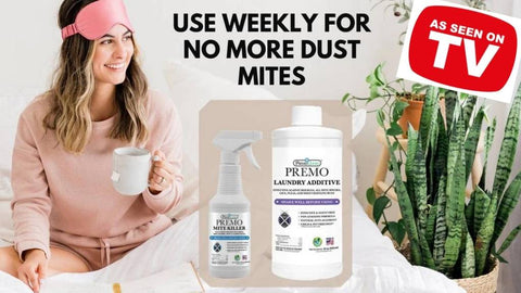 End dust mites forever.  Use Premo Laundry Additive and Mite Spray Weekly