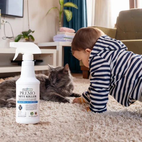 End Dust Mites with Premo Guard Mite Spray and Laundry Additive