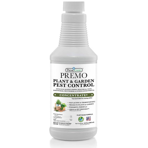 Plant and Garden Pest Control Concentrate - 16 oz - Makes Up to 2.5 Gallons - Plant Based All Natural Non-Toxic - By Premo Guard