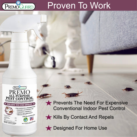 All Purpose Pest Control Spray - 32 oz -Plant Based All Natural Non-Toxic - By Premo Guard