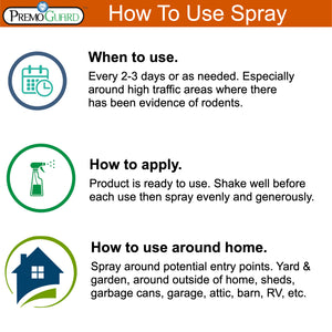 Rodent Repellent Spray - 32 oz - By Premo Guard