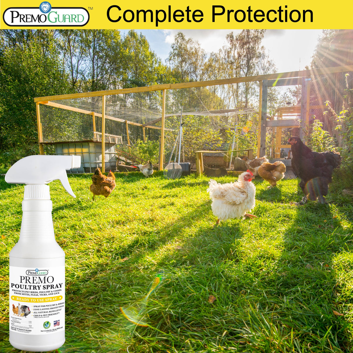 Poultry Spray 128 oz - All Natural Non Toxic - Plant Based All Natural ...