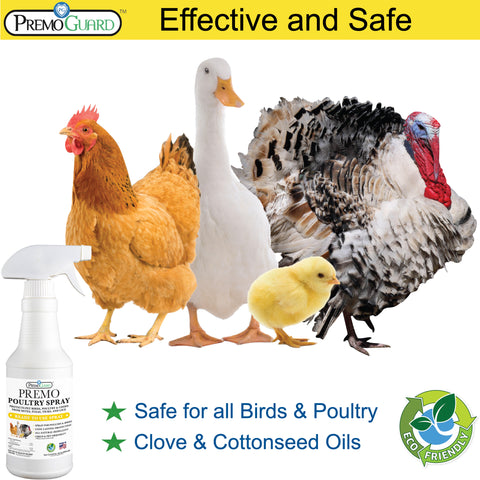 Poultry Spray 32 oz - Plant Based All Natural Non-Toxic - By Premo Guard