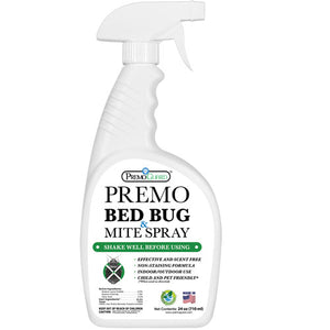 Premo All Natural Bed Bug & Mite Killer Spray – 24 oz - Natural Non Toxic.  Kills bed bugs & mites without pesticides