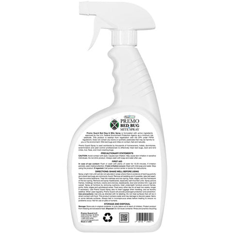 Premo All Natural Bed Bug & Mite Killer Spray – 24 oz - Natural Non Toxic.  Kills bed bugs & mites without pesticides