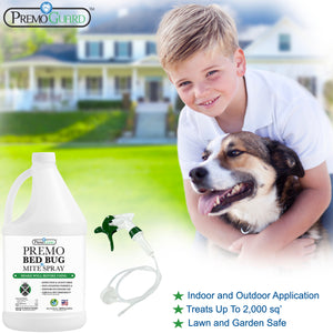 Premo Bed Bug, Mite Killer & Lice Killer Spray - 128 ounce - Natural Non Toxic - Safe - Eco-Friendly-listing-image-boy-dog