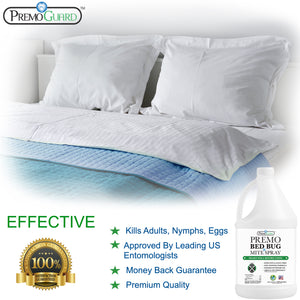 Premo Bed Bug, Mite Killer & Lice Killer Spray - 128 ounce - Natural Non Toxic - Safe - Eco-Friendly-listing-image-effective-safe-bedding