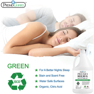 Premo Bed Bug, Mite Killer & Lice Killer Spray - 128 ounce - Natural Non Toxic - Safe - Eco-Friendly-listing-image-green-sleep-bed-bug-free-again
