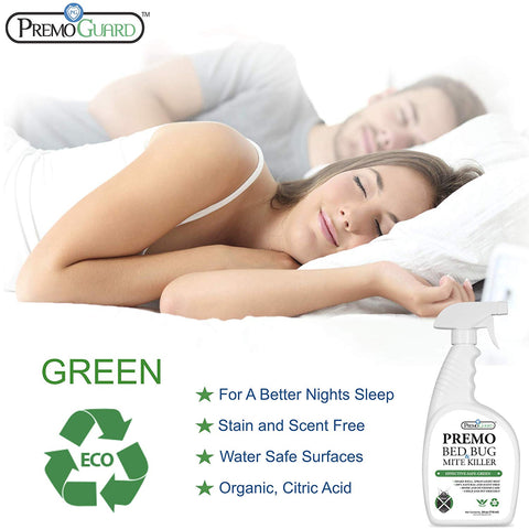 Premo All Natural Bed Bug & Mite Killer Spray – 24 oz - Natural Non Toxic.  Kills bed bugs & mites without pesticides. finally sleep with no bed bugs and mite bites