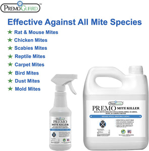 Mite Killer Spray 16 oz - All Natural Non Toxic - Premo Guard